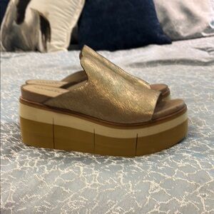 Naked Feet Gold Glamour Platforms